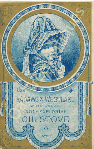 Victorian Trade Card - Adams & Westlake Oil Stove - R.S. Johnston, Greenville, Pennsylvania