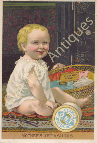 Victorian Trade Card - Clark's O.N.T. Spool Cotton - Mother's Treasures