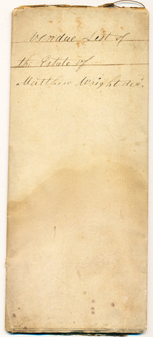1832 Vendue List - Matthew Wright, Beaver Co., PA