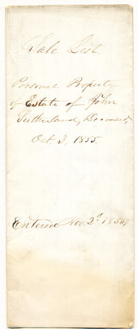 1855 Vendue List - John Sutherland, Beaver Co., PA