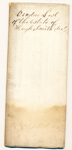1847 Vendue List - Hugh Smith, Beaver Co., PA
