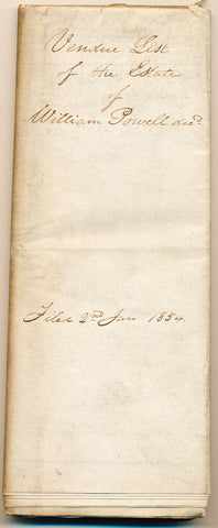 1853 Vendue List -  William Powell, Chippewa Twp., Beaver Co., PA