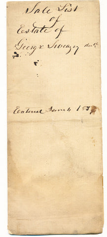 1837 Vendue List - George Sweazey, Beaver Co., PA