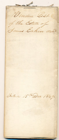 1848 Vendue List - James Eakin, Beaver Co., PA