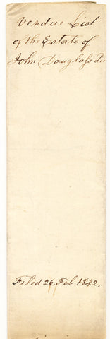 1842 Vendue List - John Douglass, Beaver Co., PA