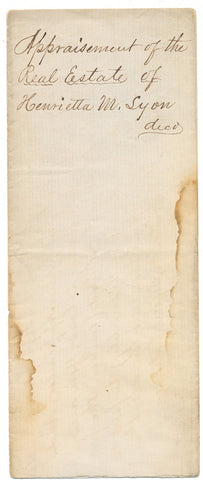 1863 Appraisal for real estate of Henrietta M. Lyon, Beaver Borough, Beaver Co., PA