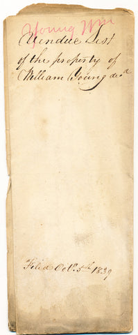 1839 Vendue List - William Young, Beaver Co., PA