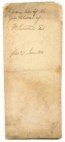 1814 Vendue List - William Sumerland [Summerland], Beaver Co., PA
