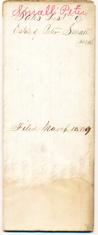 1867 Vendue List - Peter Small, Brighton Twp., Beaver Co., PA