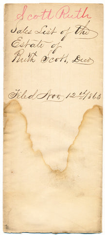 1863 Vendue List - Ruth Scott, Beaver Co., PA
