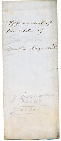 1860 Appraisal for real estate of Jonathan Hoge, Hanover Twp., Beaver Co., PA