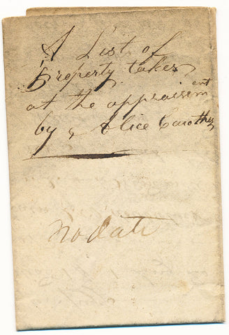 1848 Vendue List - Alice Carothers, Hanover Twp., Beaver Co., PA