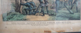 "Second Battle of Bull Run" framed hand-colored lithograph 1862