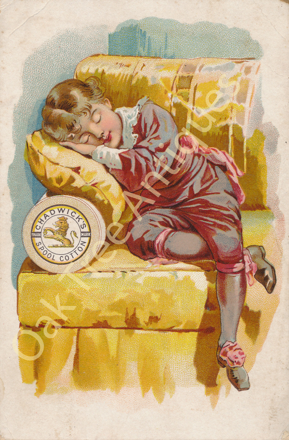 Victorian Trade Card - Chadwick's Spool Cotton - Sleeping Boy