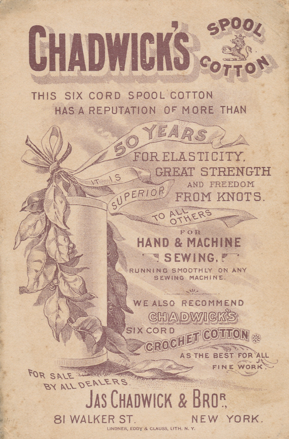 Victorian Trade Card - Chadwick's Spool Cotton - Sleeping Boy
