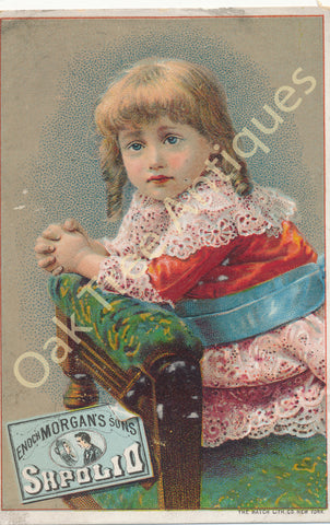 Victorian Trade Card - Enoch Morgan's Sons Sapolio - Girl on Chair