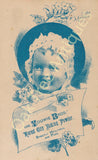 Victorian Trade Card - Vouwie Bro's. Forest City Baking Powder - Baby's Portrait