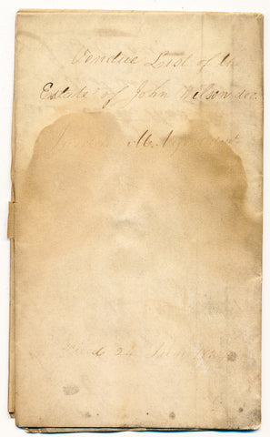 1830 Vendue List - John Wilson, Beaver Co., PA