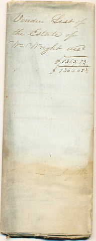1849 Vendue List - William Wright, Perry Twp., Beaver Co., PA