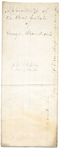 1861 Appraisal for real estate of George Frank, Phillipsburg (now Monaca), Beaver Co., PA