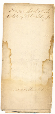 1840 Vendue List - Peter Sala, Beaver Co., PA