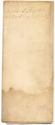 1843 Vendue List - Benjamin Toinby [Toynbee], Beaver Co., PA