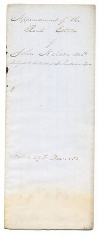 1853 Appraisal for real estate of John Nelson, Beaver Co., PA