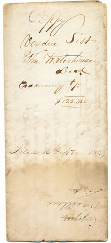 1849 Vendue List - John Waterhouse, Economy, Beaver Co., PA