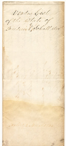 1844 Vendue List - Frederick G. Schall, Beaver Co., PA