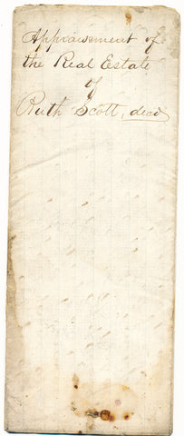 1863 Appraisal for real estate of Ruth Scott, New Brighton, Beaver Co., PA