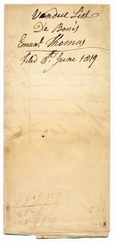 1829 Vendue List - Emanuel Thomas, Beaver Co., PA